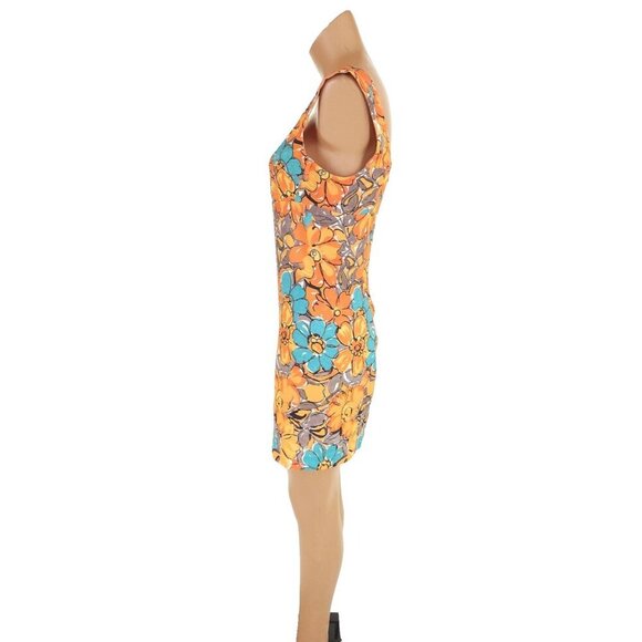 Miaou Vivi Mini Dress Size M Parisian Flower Orange $275 - Picture 7 of 15